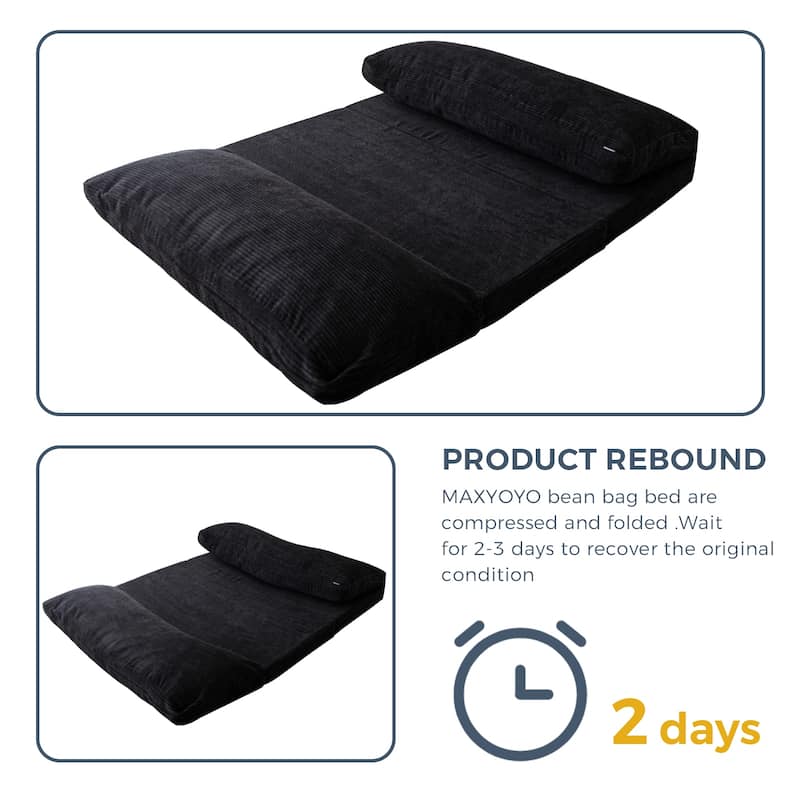 Corduroy Bean Bag Folding Sofa Bed