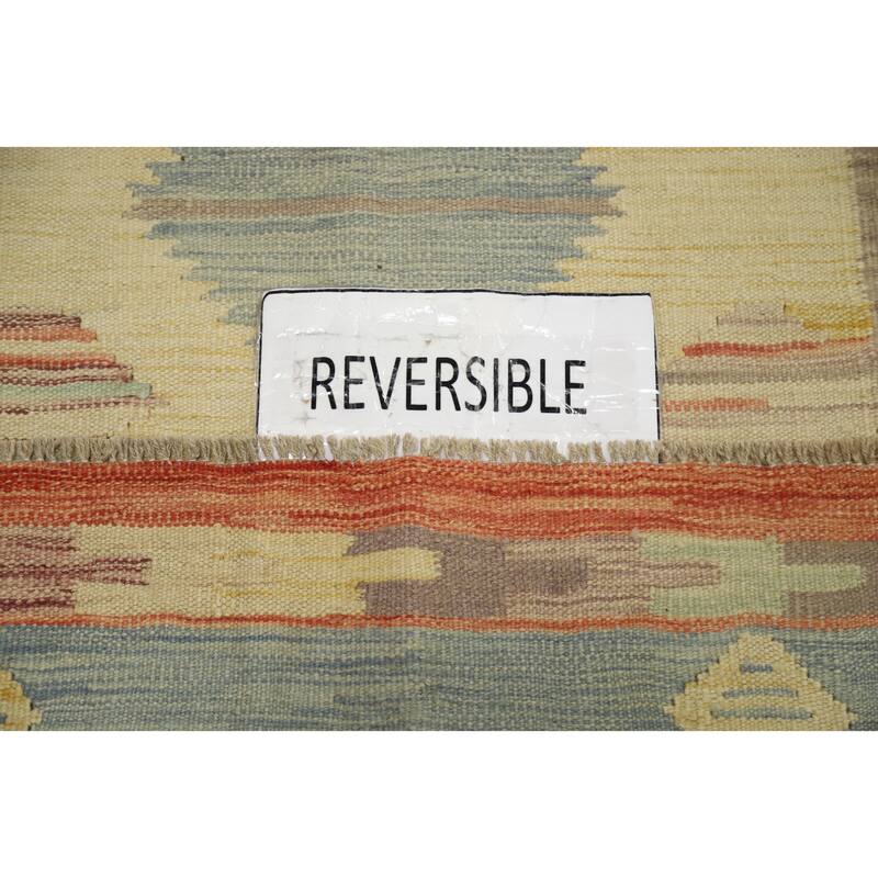 Hand Woven Oriental 100% Wool Carpet Southwestern Tribal Multi-Colored Kilim Area Rug - 5' 4'' X 3' 3''