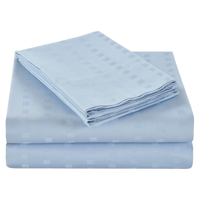 Spring Home 1200 Thread Count 100% Egyptian Cotton Deep Pocket Dobby Striped Sheet Set