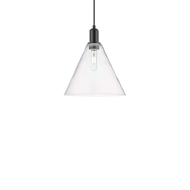 Innovations Lighting 716-1P-14-12 Berkshire Glass Pendant Berkshire - Matte Black / Clear