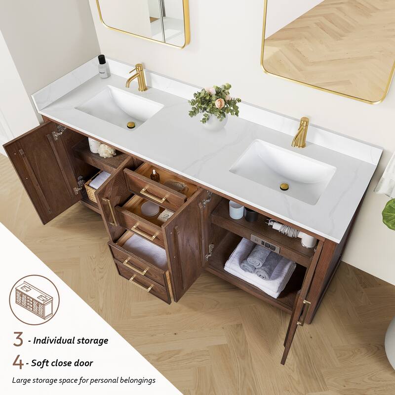 Jakarta Bath Vanity with Quartz Stone Top without Mirror
