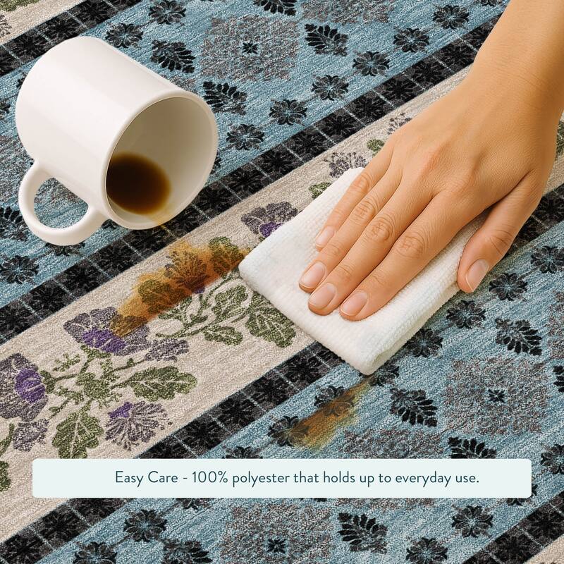 Machine Washable Indoor/ Outdoor Stripe Sochi Chantille Rug