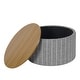 preview thumbnail 15 of 59, HomePop Round Storage Ottoman table with Wood Top