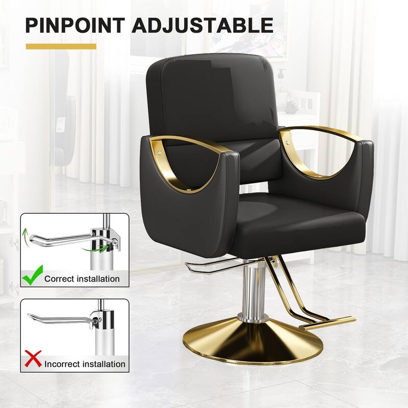 Hydraulic Salon Chair 360 Swivel Barber Stylist Chair with Pump