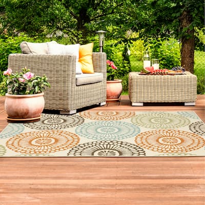 Vista Home Malta Medallions Multi-colored Indoor-Outdoor Rug