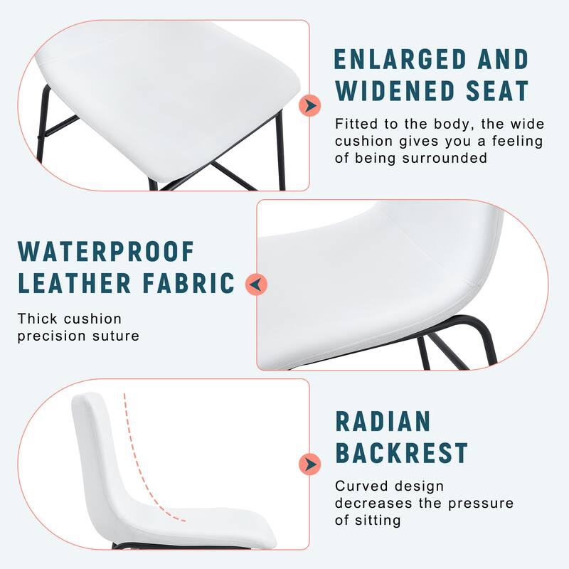 Retro Bar Chairs Set of 4, Modern Faux Leather High Bar Stools with Back and Metal Leg, Bar Chairs for Kitchen Island