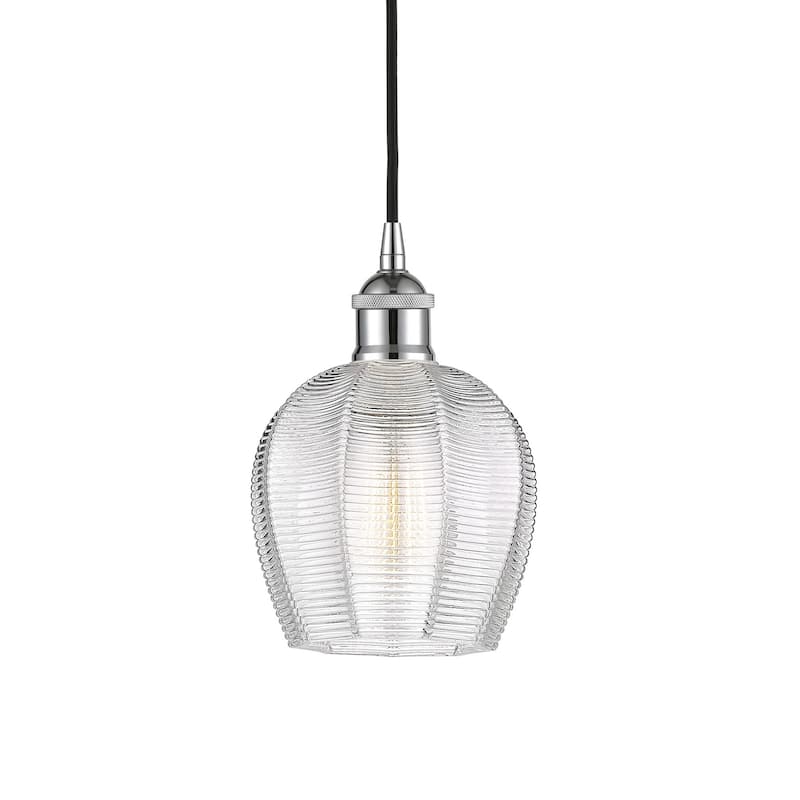 Innovations Lighting 616-1P-10-6 Norfolk Pendant Norfolk 6" Wide Mini - Polished Chrome / Clear