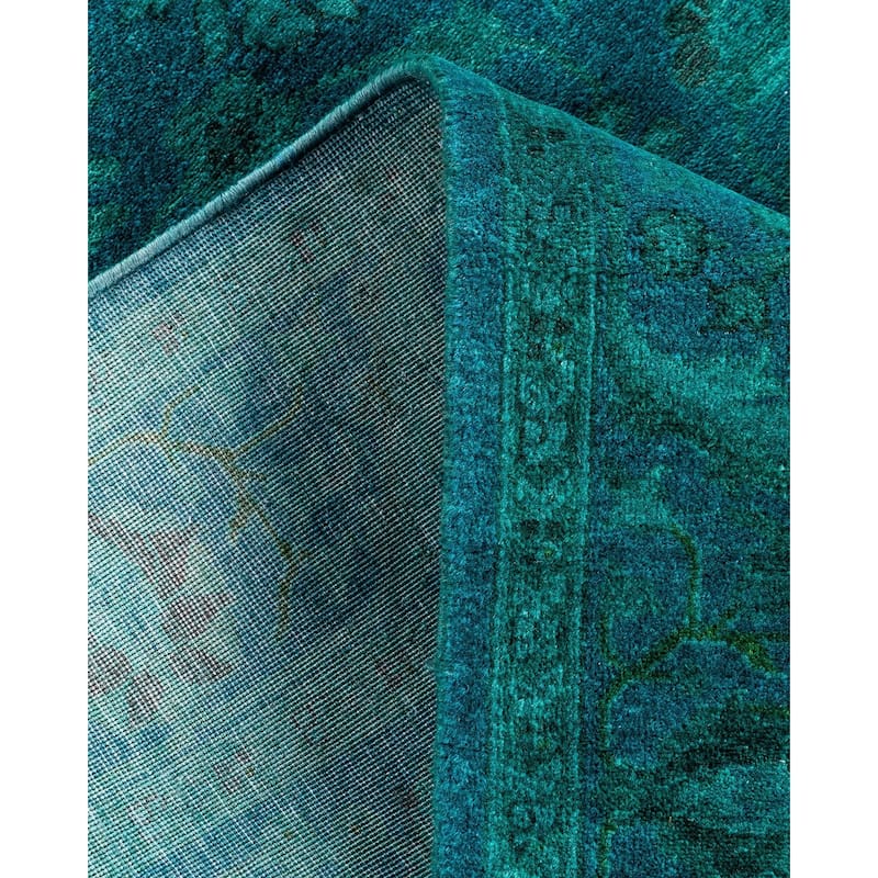 Contemporary Overdyed Wool Hand Knotted Area Rug - 3' 3" x 5' 2"