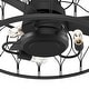 preview thumbnail 8 of 14, Hunter Fandelier 20" Rotonda Matte Black Ceiling Fan LED Light Handheld Remote Farmhouse, Industrial, Caged Chandelier