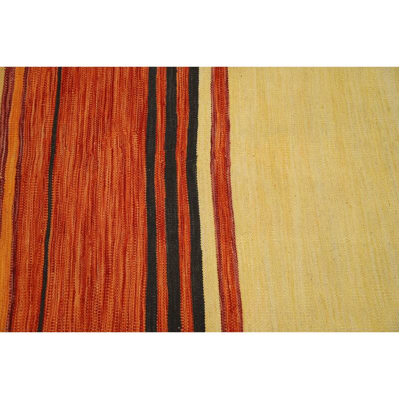 Hand Woven Oriental 100% Wool Carpet Southwestern Tribal Multi-Colored Kilim Area Rug - 9' 7'' X 6' 5''