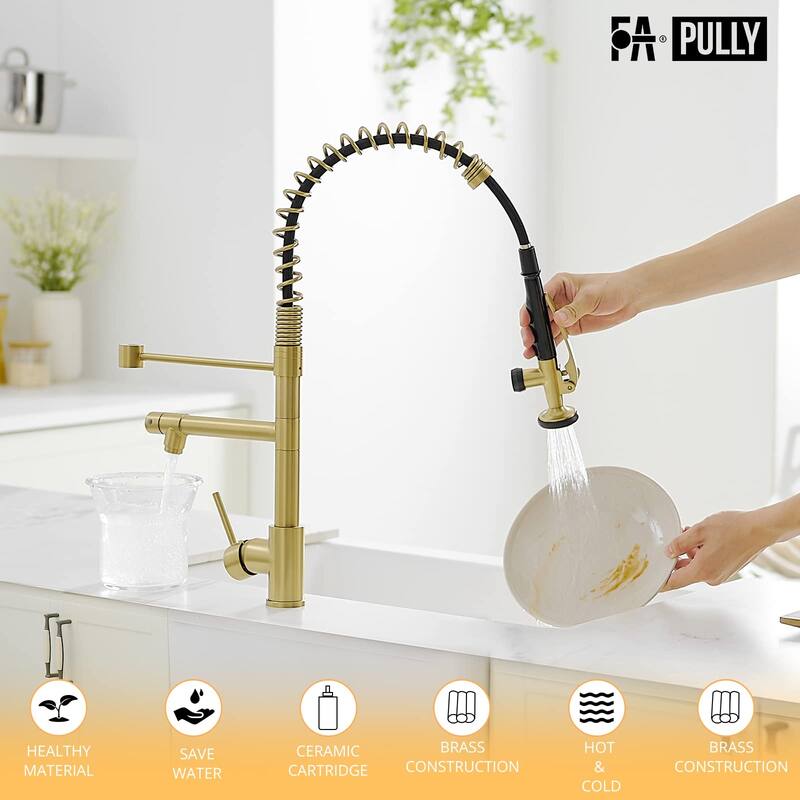 Kitchen Faucet with Pull Down Brass Kitchen Faucet