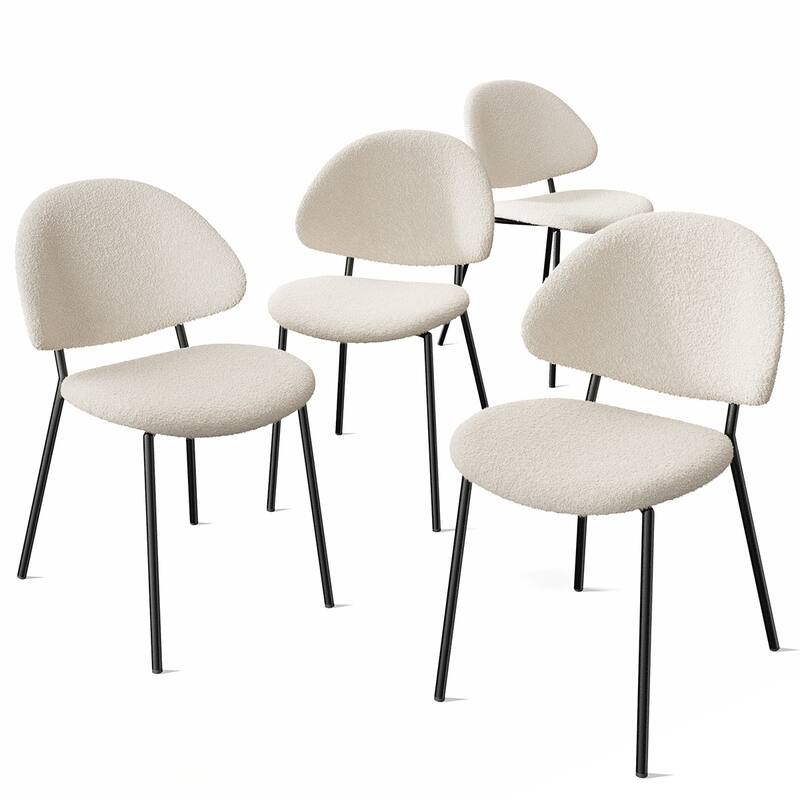 4PCS Boucle Fabric Dining Chairs