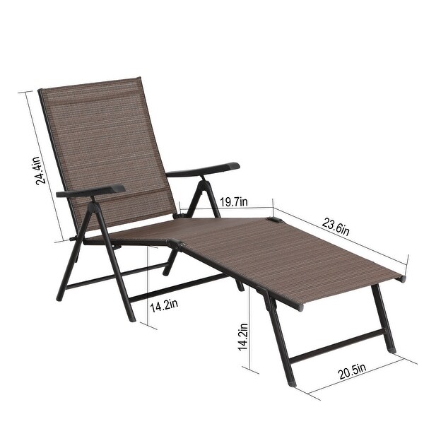 PHI VILLA 2 Piece 5 Stages Adjustable Folding Lounge Deck Chair