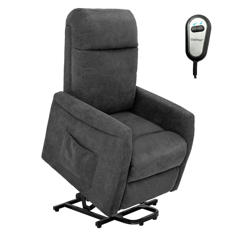 Costway Power Lift Recliner Chair for Elderly Living Room Chair w/ - Grey