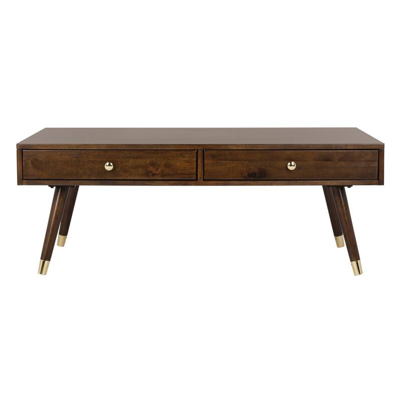 SAFAVIEH Levinson Mid-Century Gold Cap Coffee Table - 48" x 24" x 18"