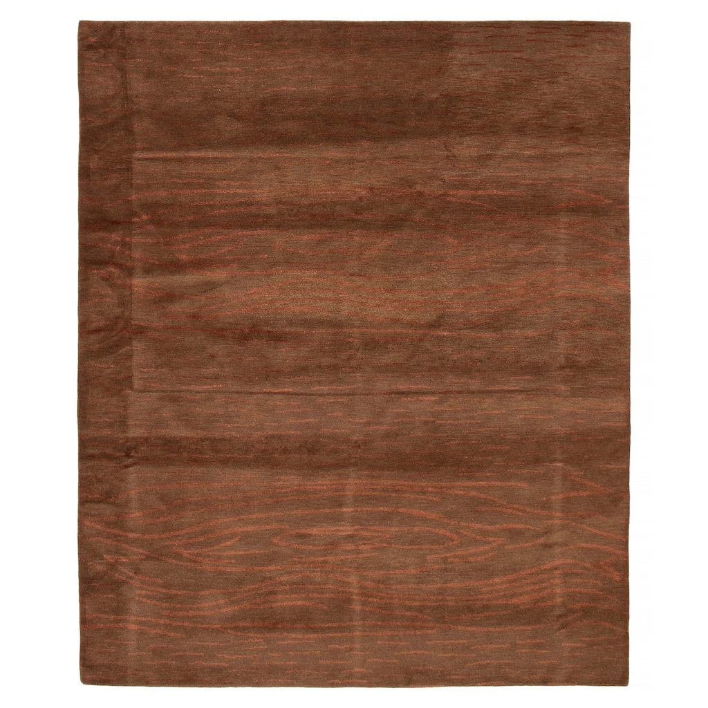 ECARPETGALLERY Hand-knotted Opulence Brown Wool Rug - 6'9 x 8'3