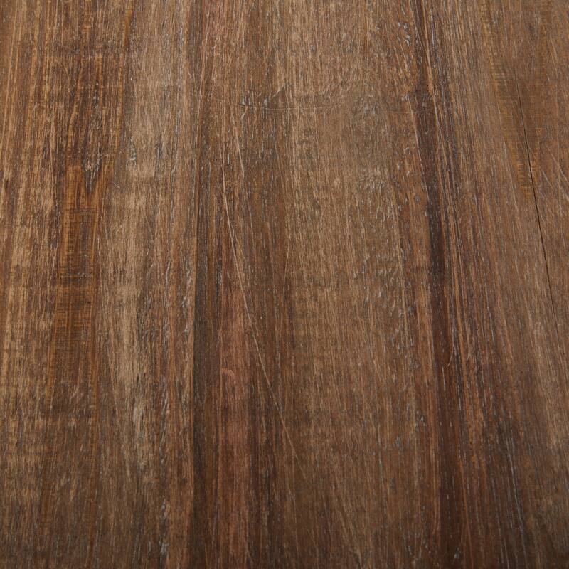 Brown or White Wood Farmhouse Accent Table with Black Metal and Rattan Base - 15"L x 15"W x 22"H