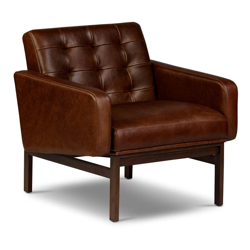 Poly & Bark Herstal Full-Grain Genuine Italian Leather Lounge Chair