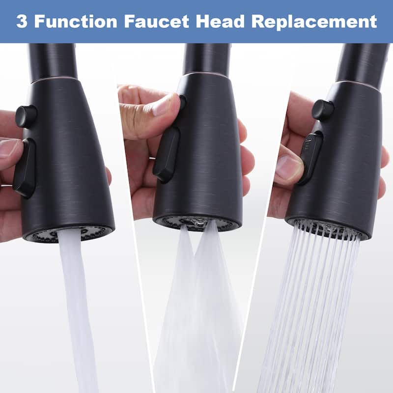 WOWOW 3 Function Kitchen Faucets Head Replacement with 9-Adapters