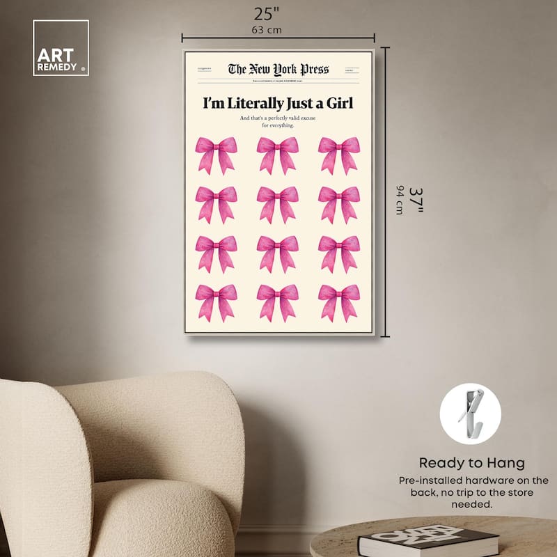 I'm Literally Just a Girl Canvas by Art Remedy