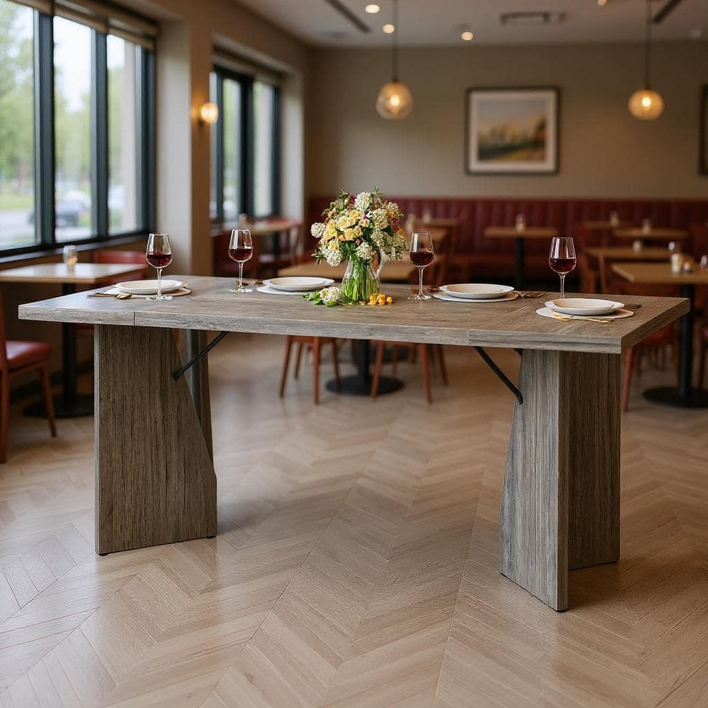 70.9'' Dining Table for 6, Wooden Thickened Long Desk