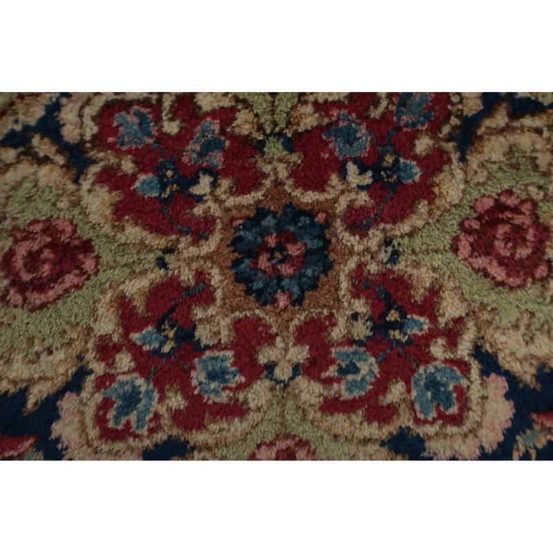 Hand Knotted Oriental 100% Wool Carpet Traditional Floral Red Kerman Area Rug - 12' 0'' X 8' 7''