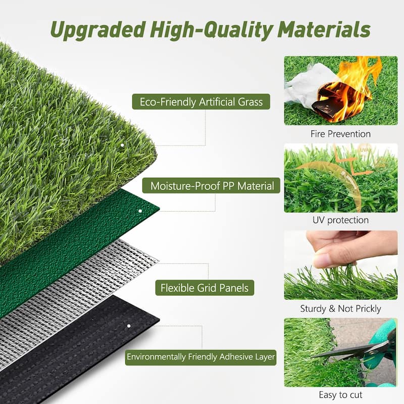 Anmytek Premium Artificial Grass Turf with Realistic Texture, UV Resistant, Multi Layer Drainage Backing - 3'6"