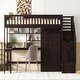 preview thumbnail 3 of 13, Twin Loft Bed with Desk, Drawers & Bookshelf - Playhouse Design, Espresso