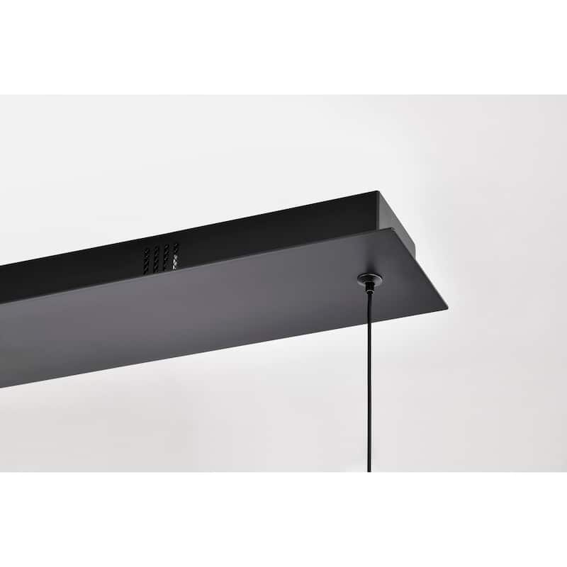 Evander LED 48 Inch Island Pendant Matte Black Finish Smoked Glass - Matte Black