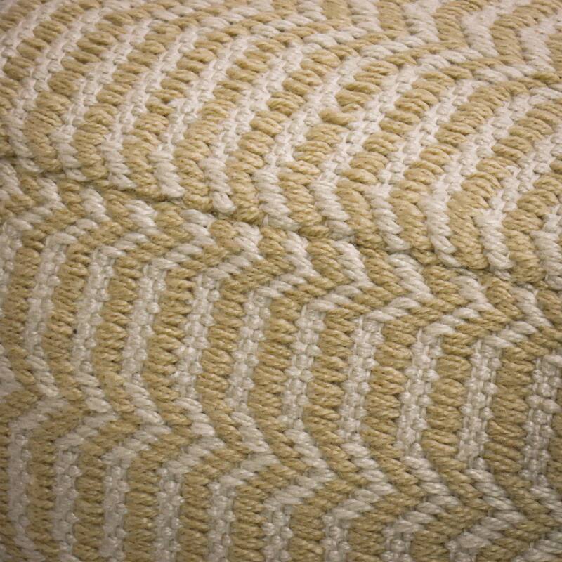 16" Hand Woven Pouf Ottoman, Sand by National Tree Company - 16 in