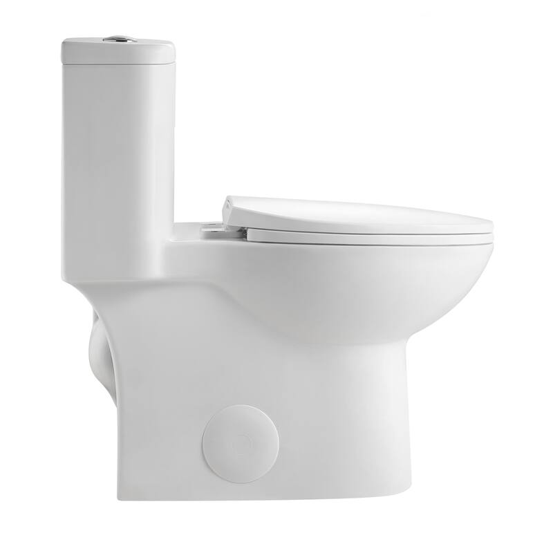 1.1/1.6 GPF Tornado Flush One-Piece Toilet with Comfort Chair Seat ADA Height 17",Rimless Bowl with Soft Closing Seat