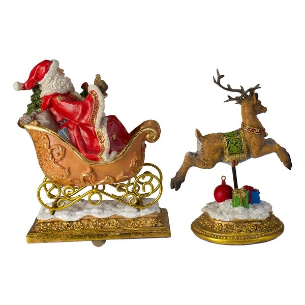 Set Of 2 Santa Claus And Reindeer Christmas Stocking Holders Home
