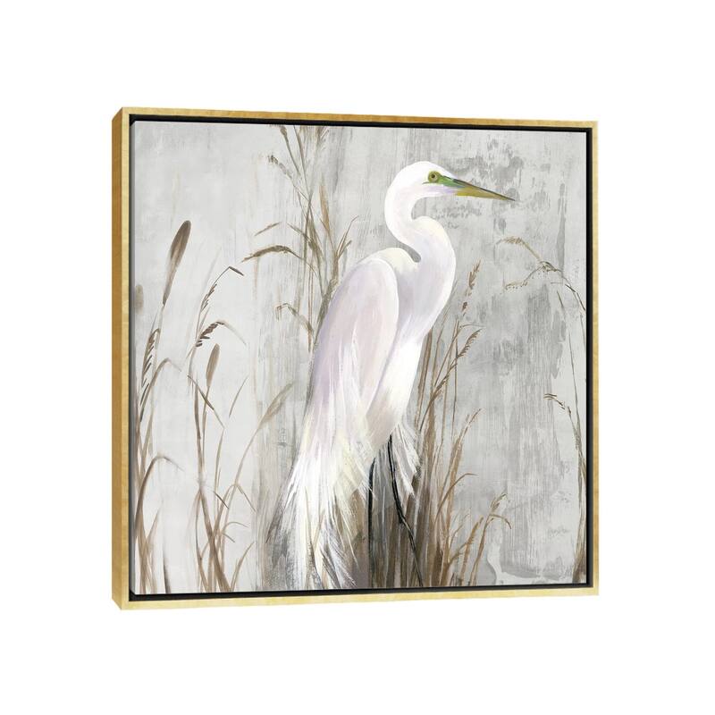 iCanvas "Heron in the Reeds" by Aimee Wilson Framed Canvas Print - Gold - 37x37
