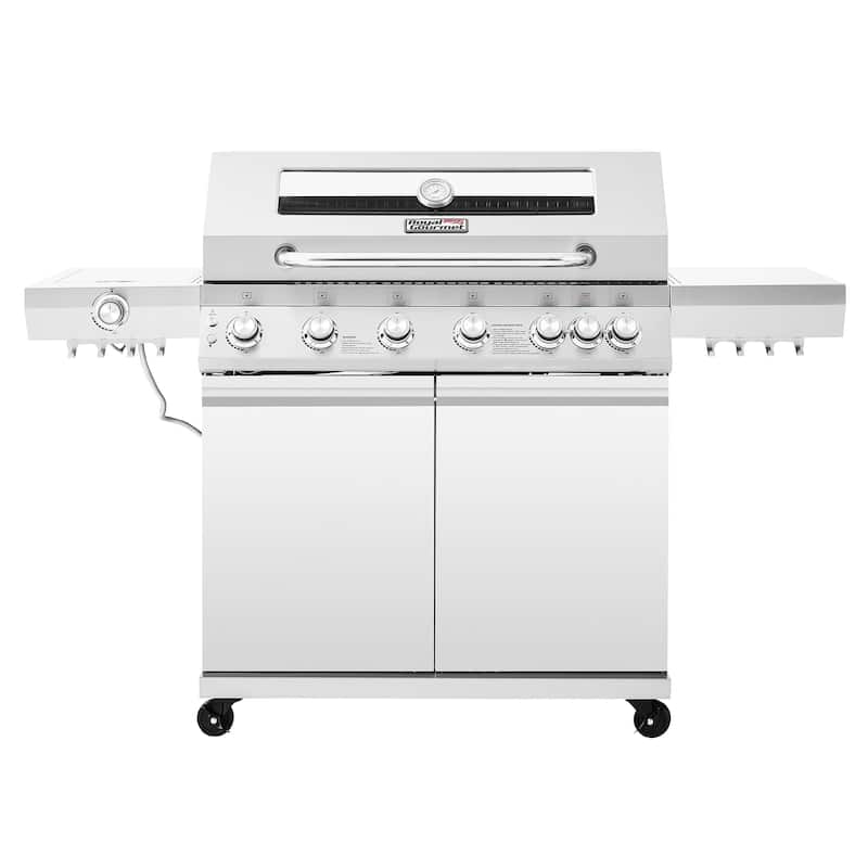 Royal Gourmet, 6-Burner Gas Grill with Side & Infrared Rear Burners - N/A