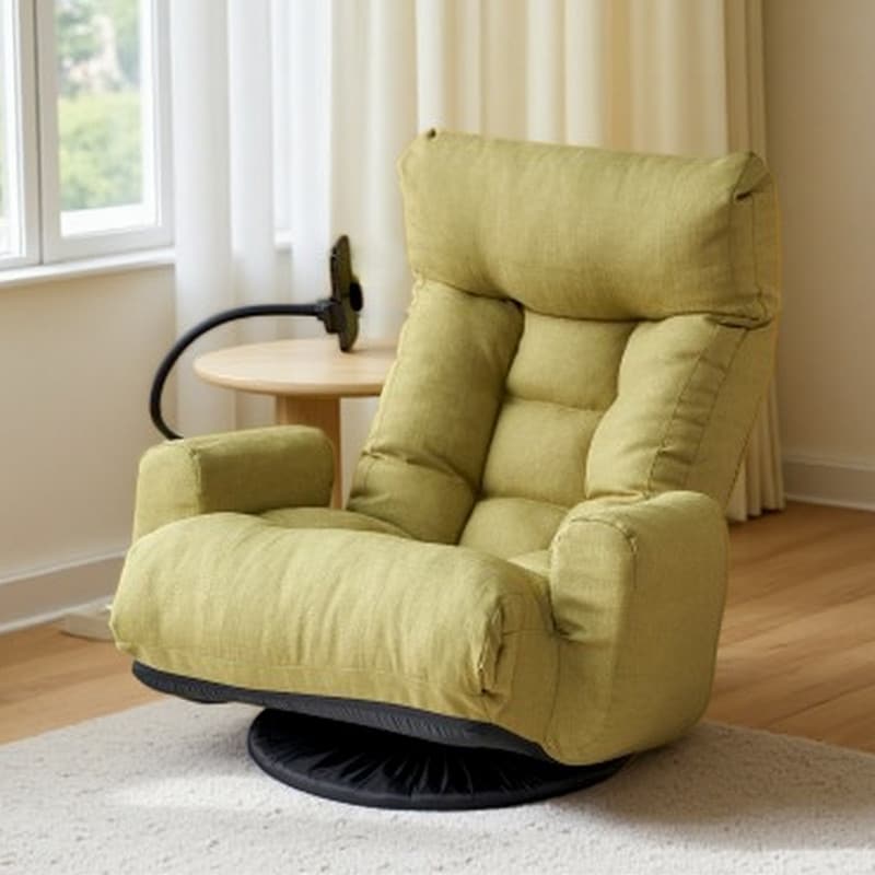 Adjustable Lounge Chair with 5 Reclining Positions, 360° Swivel Seat, Spring Cushion & Phone Holder