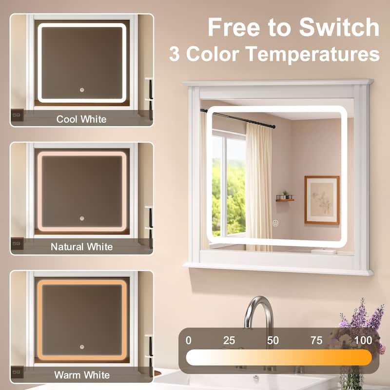 Smart LED Vanity Mirror with 3-Color Light