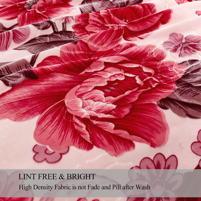 Korean-style 2-ply Printed Pattern Plush Mink Fleece Blanket