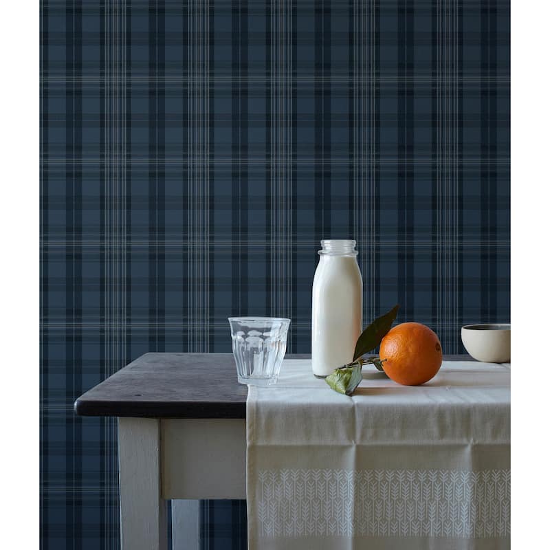 Plaids Seattle Navy Plaid Wallpaper - Navy