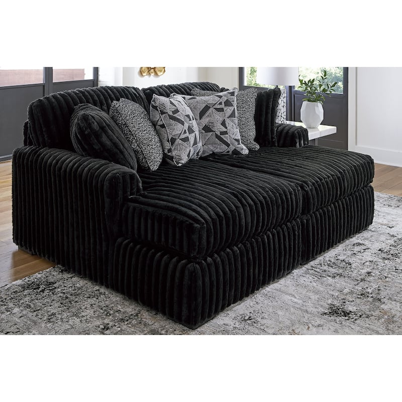 Signature Design by Ashley Midnight-madness Super Chaise - 80"W x 65"D x 40"H - Black