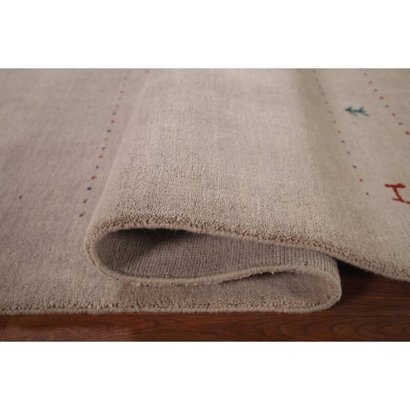 Little Animals Tribal Gabbeh Oriental Area Rug Handmade Wool Carpet - 6'7"x 9'8"