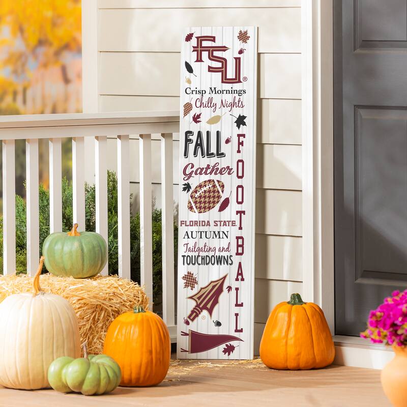 47" Double Sided Seasonal Porch Leaner, Florida State University - 47" x 11.25" - Fall