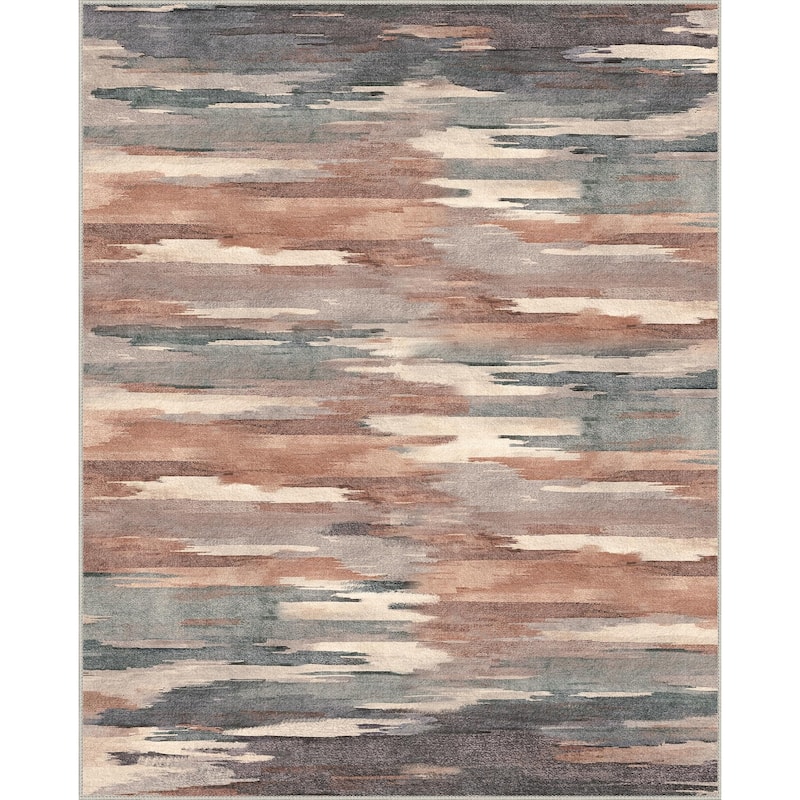 Mcow Modern Abstract Machine Washable Low Pile Area Rugs