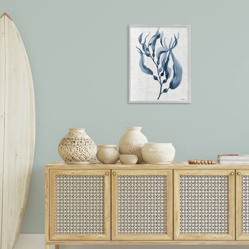 Stupell Delicate Waving Herb Leaves Framed Giclee Art Design By Carol Robinson