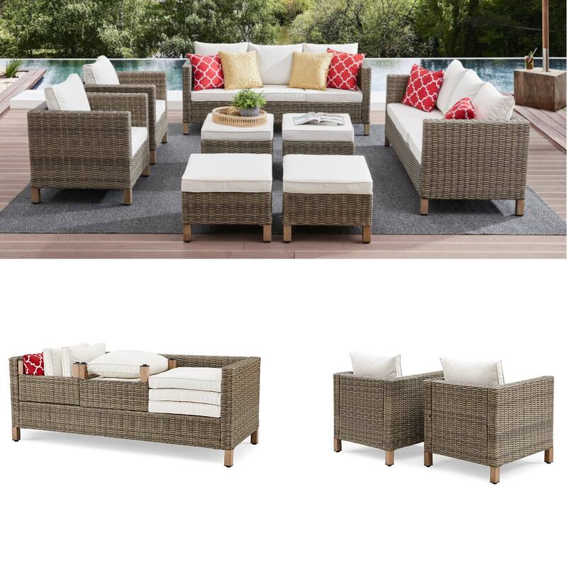 8 Piece Sectional Seating Group with Cushions