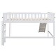 preview thumbnail 8 of 24, Full Size Pine Wood Low Loft Kids Bed Frame with Slide and Vertical Ladder, Fun Space-Saving Design for Bedroom, White