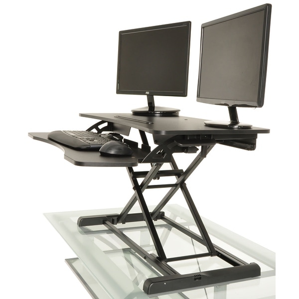 Height Adjustable Standing Desk Monitor Riser Tabletop Sit to Stand Workstation
