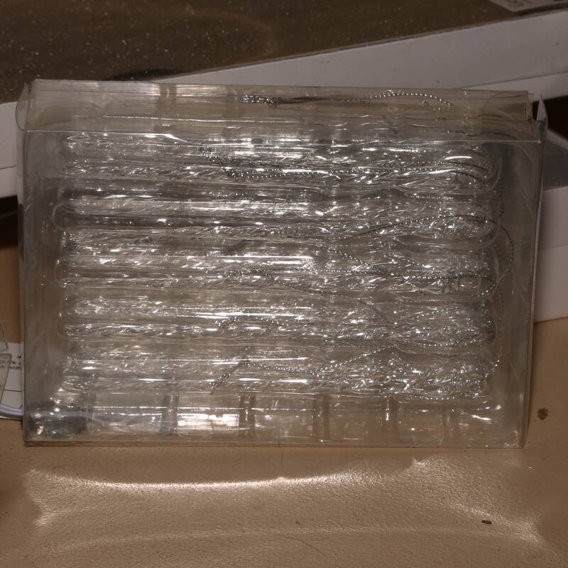 Set of 3 20 pack Real Spun Glass Hanging Icicle Ornaments - N/A
