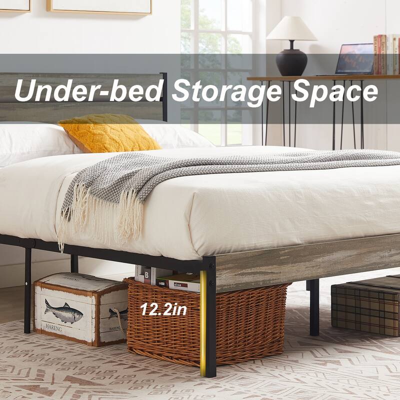Javlergo 3 Pieces Bedroom Set Include Bed Frame & Set of 2 Nightstand