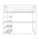 preview thumbnail 22 of 82, Space-Saving Loft Bed with Storage Shelves and Desk, Solid Wood Loft Bed Frame with Ladder and Guardrail for Kids Teens Adults