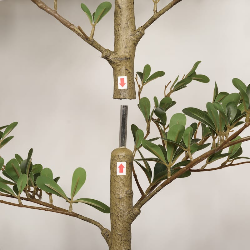 7FT Artificial Black Olive Tree, Realistic Tall Fake Plant for Indoor Home Living Room Corner Decoration, 1pc/set - Green Leaves